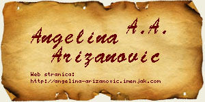 Angelina Arizanović vizit kartica